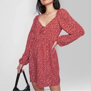 Wild Fable Women’s Size Large Red Long Sleeve Mini Dress